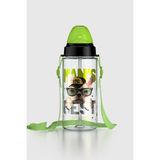 Renga Sonic Air Köpek Desenli 500 ml Askılı Pipetli Tritan Çocuk Matara 912059 Siyah-Yeşil