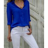 Rengamoda Dokuma Viskon Kumaş Basic Gömlek (13 Renk) - 3XL - Saks Mavi