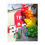Rengarenk Balon Zinciri Turuncu Açık Yeşil Kırmızı Sarı 50 Adet+ 5 mt balon zinciri