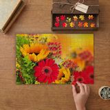 Rengarenk Çiçekler Tasarımı 240 Parça Ahşap Puzzle Ahşap Kutuda MP04953