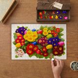 Rengarenk Çuha Çiçekleri Tasarımı 240 Parça Ahşap Puzzle Ahşap Kutuda MP08647