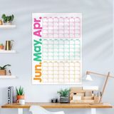 Rengarenk Duvar Takvimi, Ikinci Çeyrek 90 Günlük Takvim, 90 Günlük Plan, Yıllık Duvar Planlayıcı, Yılın Ikinci Çeyreği Takvimi - 70X100CM - Çok Renkli - Tarihsiz Üç Aylık Duvar Takvimi
