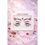 Rengarenk Kalp Detaylı Yüz Taşı Face Gems Sticker