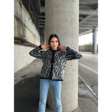 Rengastyle Kadın Leopar Desen Yumoş Triko Düğmeli Hırka Mont