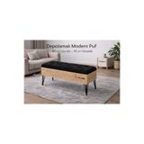 RENGİBİZ Depolamalı Modern Puf 80x40 cm | Kapitoneli Oturma Bankı, Sandıklı Bench, Metal Ayaklı Şık Tasarım