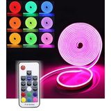 Renk Değiştiren 5 Metre Rgb Esnek Neon Şerit Led Işık Seti (20 Renk RF Kumandalı)