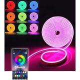 Renk Değiştiren 5 Metre Rgb Esnek Neon Şerit Led Işık Seti (Bluetooth Kontrol)