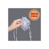 Renk İthalat Paraşüt Kese Beyaz 26x26 cm 100'lü Paket Çerez Şeker Kurabiye Hediye Bohça Çeyiz