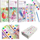 Renk Paletli Sulu Boya Etkinlik Seti, Kendin Yap (DIY) Kitap Ayracı, Çocuklar ve Yetişkinler için 3 Adet Yeni Nesil Sulu Boya Defteri ve 3 Adet Sulu Boya Fırçası Dahil(Sihirli Bahçe-Masal-Renk Ormanı)