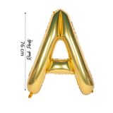 renk party Folyo Balon A Harfi Helyum Balon 76 Cm Gold Renk - A Harf Balon - Harf Folyo Balon - 34 Inch