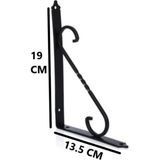 Renk Seçenekli Siyah 19x13.5 Ferforje Raf Altı Metal L Ayak - Raf Altı - Tek Ebat - Siyah
