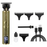Renk Store Vintage T9 Profesyonel LCD Ekran Çelik T Bıçaklar Saç Sakal Ense Tıraş Makinesi