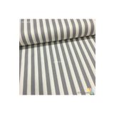 Renk Tekstil Çizgi Desenli Duck Keten Kumaş Gri (2 Cm)