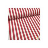 Renk Tekstil Çizgi Desenli Duck Keten Kumaş Kırmızı (2 Cm)