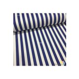Renk Tekstil Çizgi Desenli Duck Keten Kumaş Lacivert (2 Cm)