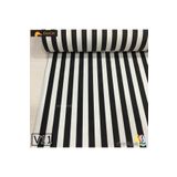 Renk Tekstil Çizgi Desenli Duck Keten Kumaş Siyah (2 Cm)