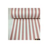 Renk Tekstil Çizgi Desenli Duck Keten Metrelik Kumaş Pudra (2 CM)