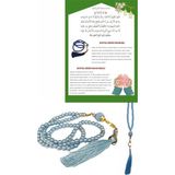 Renk Vavlı Cam Namaz Tesbihi - Ayet-El Kürsi Dua Kartı Hediyeli
