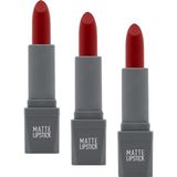 Renk Veren Uzun Süre Kalıcı Nemlendirici Kadifemsi Mat Ruj - Lipstick 417 Deep Fuchsia 3 Paketi - genel