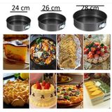 Renk Yapı Rüyası 24/26/28 cm 3'lü Kelepçeli Kek Kalıbı, Yuvarlak Yapışmaz, Cheesecake ,turta, Pizza Için, Sızdırmaz