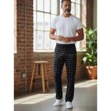 Renk Yapı Rüyası Erkek Ekose Desen Likralı Pamuklu Cepli Düz Paça Alt Erkek Pijama Alt - Siyah - XL