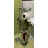 RENK YAPI RÜYASI Metal Gri Wc Paslanmaz Yedekli Tuvalet Ayaklı Tuvalet Kağıtlığı Wc Banyo Tuvalet + Wc Fırçalı Set