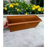 Renk Yapı Rüyası Saksı, Orta Boy Saksı, Balkon, Bahçe, Teras ve Fransız Balkon Için Toprak Renk Saksı - 3 Adet - 50 cm