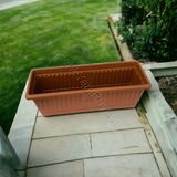 Renk Yapı Rüyası Saksı, Orta Boy Saksı, Balkon, Bahçe, Teras ve Fransız Balkon Için Toprak Renk Saksı - 5 Adet - 50 cm
