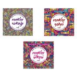 Renkler Sokağı - Renkler Şehri - Renkler Ülkesi Mandala Boyama Kitapları 3'lü Set