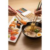 Renkli 10’lu Bambu Chopsticks | Dayanıklı ve Dekoratif Yemek Çubukları Seti