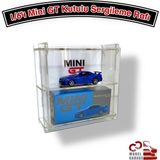 Renkli 1/64 Ölçek Mini Gt Sergileme Standı Pleksi Kapaklı Hobi Rafı - Seçenek 1 - Açık Beyaz - Gri
