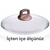 Renkli 28 cm Cam Kapağı ile Şık ve Fonksiyonel Tencere - Açık Bej - Seçenek 1