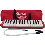 Renkli 32 Tuş Melodika Kırmızı Bez Çanta ile Müzik Keyfi - Açık Gri - Seçenek 1