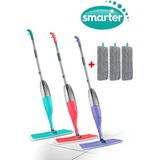 Renkli 3'lü Shiny Sprey Mop Temizlik Seti, Yedekli ve Kullanışlı - Mercan - Seçenek 1
