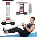 Renkli 5 Dirençli Çelik Yay Spor Aleti El, Ayak ve Göğüs Egzersiz Seti - Açık Beyaz - Gri - Seçenek 1