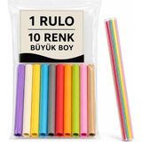Renkli 50X70 cm Fon Kartonu 10 Renk 1 Rulo Büyük Boy, Nistabolje - Standart