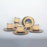 Renkli 6 Kişilik 12 Parça Kahve Fincan Takımı 100 ml - 1 Adet