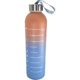 Renkli 750 ml Motivasyon Cam Su Matarası HK2707 - Mavi