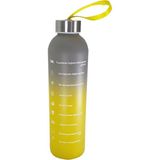 Renkli 750 ml Motivasyon Cam Su Matarası HK2707 - Sarı