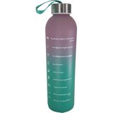 Renkli 750 ml Motivasyon Cam Su Matarası HK2707 - Yeşil