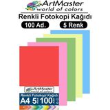 Renkli A-4 Fotokopi Kağıdı 100 Lü 1 Paket Artmaster Fotokopi Renkli A4 Kağıdı 100 Lü Oku Büro Ofis Anasınıfı - Standart
