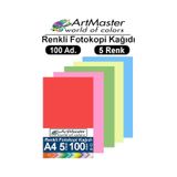 Renkli A-4 Fotokopi Kağıdı 100 Lü 1 Paket Artmaster Fotokopi Renkli A4 Kağıdı 100 Lü Oku Büro Ofis Anasınıfı