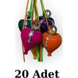 Renkli Ağaç Topaç (20 Adet)