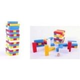 Renkli Ahşap Eğitici Jenga Oyunu, Geliştirici ve Eğlenceli Çocuk Oyunu - Seçenek 1 - Ahşap - Ceviz