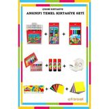 Renkli Anaokulu Temel Kırtasiye Seti, Eğlenceli ve Kullanışlı Malzemelerle Dolu - Ahşap - Seçenek 1