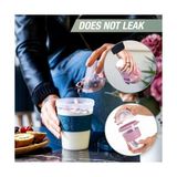 Renkli And Go Kaşıklı Hazneli Meyveli Yoğurt Kabı Piknik Iş Atıştırmalık Diyet Müsli Granola Süt Bardağı (4'lü Set 2) - standart