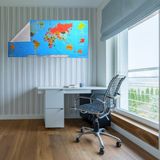 Renkli Atlas Dünya Haritası Manyetik Yapıştırıcı Gerektirmeyen Duvar Stickerı 118 CM * 56 CM (3791)