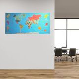 Renkli Atlas Dünya Haritası Manyetik Yapıştırıcı Gerektirmeyen Duvar Stickerı 118 Cm * 56 Cm (5433)