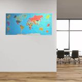 Renkli Atlas Dünya Haritası Manyetik Yapıştırıcı Gerektirmeyen Duvar Stickerı 118 Cm * 56 Cm (Timya/Go1395) 204595