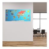 Renkli Atlas Dünya Haritası Manyetik Yapıştırıcı Gerektirmeyen Duvar Stickerı 118 CM * 56 CM